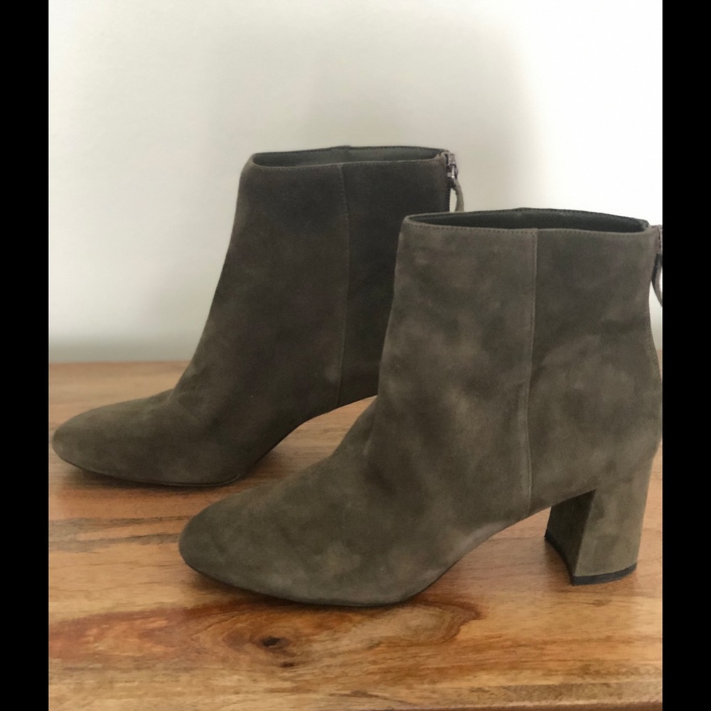 Suede Olive Booties